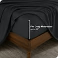 thumbnail image 4 of Bare Home Microplush Fleece Sheet Set - Ultra Soft - Deep Pocket - Full, Black, 4 of 7