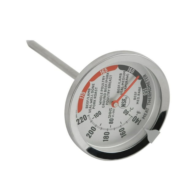 Mainstays Instant Read Stainless Steel Dial Meat Thermometer for Kitchen Cooking