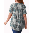 thumbnail image 3 of VERABENDI Womens Plus Size Short sleeve Tops V Neck Buttons Pleated Flared Casual Blouses, 3 of 5