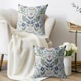 thumbnail image 3 of Blue Green Floral Pillow Covers 18x18 Set of 2 Spring Summer Navy Pink Flower Sage Leaves Block Print Decorative Throw Pillow Cases Outdoor Farmhouse Decoration for Sofa Couch Bed, 3 of 6