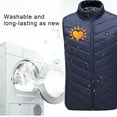 thumbnail image 5 of REORIAFEE Heating Vest Unisex Outdoor Warm with 9 Heating Zones Electric Heated Coat without Power Bank USB Rechargeable Washable Heat Jacket Activity Hiking Vest Blue S, 5 of 5
