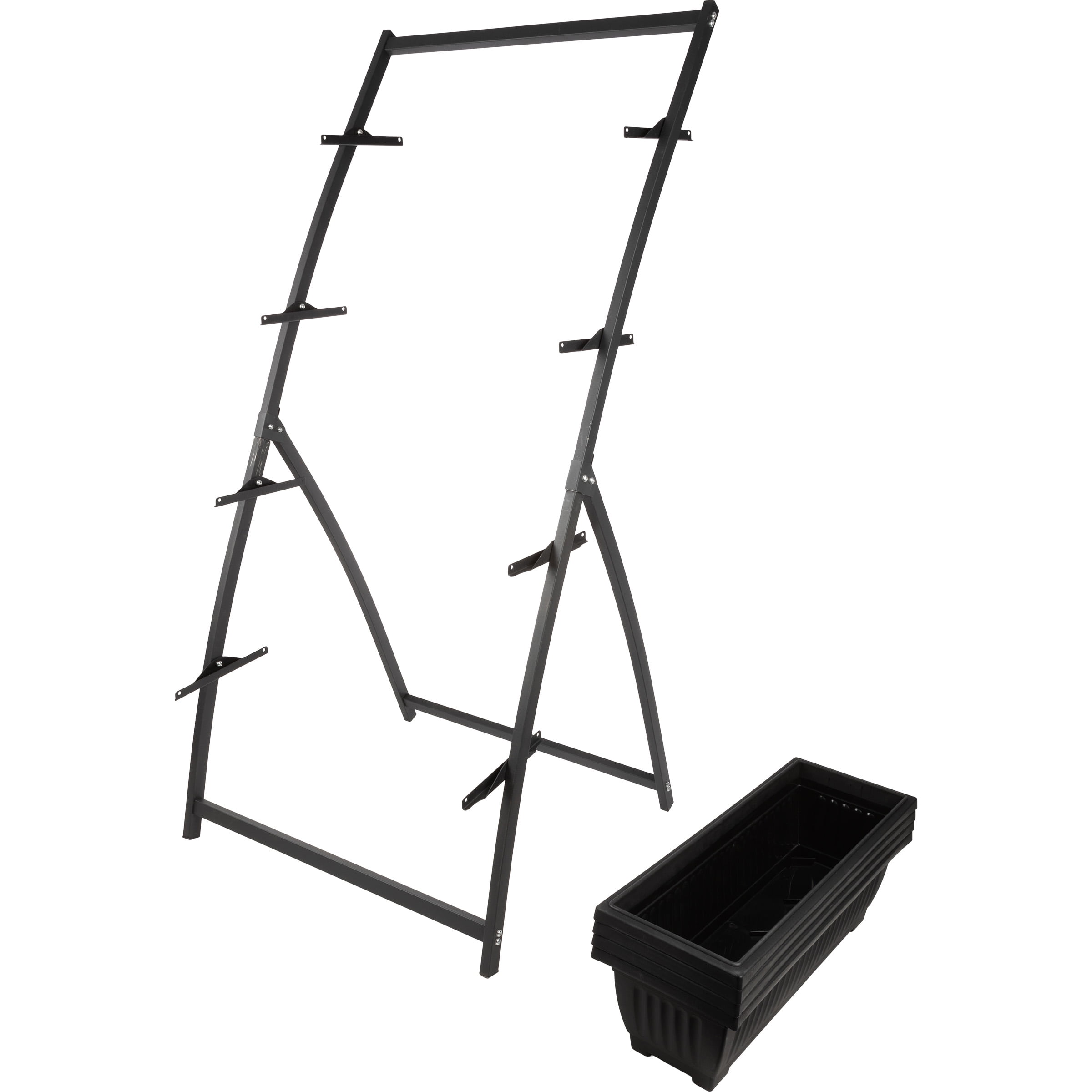 Pure Garden 4 Tier Vertical Garden Planter Raised Garden Beds, Black