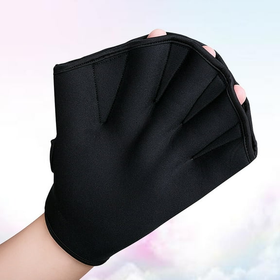 RENACLIPY Hand Flippers for Swimming Pool Gloves Black 1 Pair