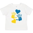 thumbnail image 3 of Inktastic Down Syndrome Awareness with Handprints and Hearts Blue and Yellow Boys or Girls Toddler T-Shirt, 3 of 5