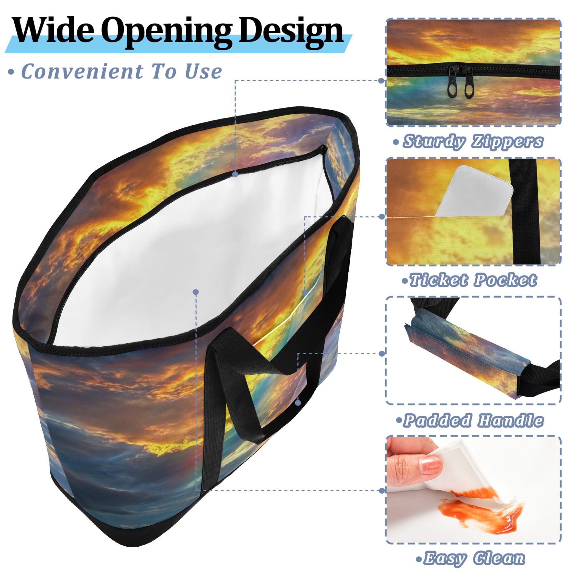 Large Hand-held Ice Pack Picnic Bag Insulation and Refrigeration Suitable for Shopping Picnics and Camping Super Cool Sky