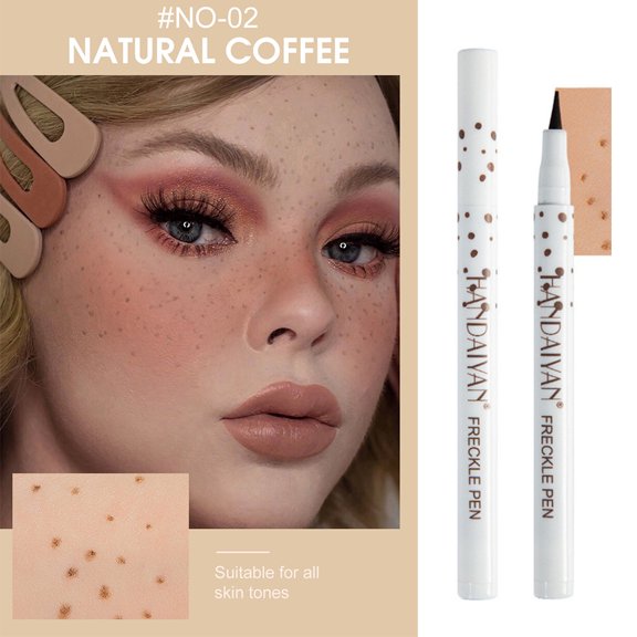 Sweat-proof Make up Kit Cute Elk Makeup Long Lasting Faux Freckles Makeup Pen Freckle Pen Lifelike Freckle Tint 02-NATURAL COFFEE