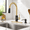 Black&Gold-with Soap Dispenser, variant on Black&Brushed with Soap Dispenser Stainless Steel Kitchen Faucet Set