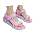 thumbnail image 3 of BYHONG Girls Sandals & Kids Shoes - Solid Color Open-Toe Sandals | Breathable & Comfortable Summer Shoes for Toddlers & Children, Fashion Play Sandals Pink 1 (US Size), 3 of 9