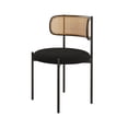 thumbnail image 7 of MAYEERTY 4-Pack Black Modern Upholstered Dining Chairs, Rattan Back, Metal Legs, Kitchen Accent, 7 of 7