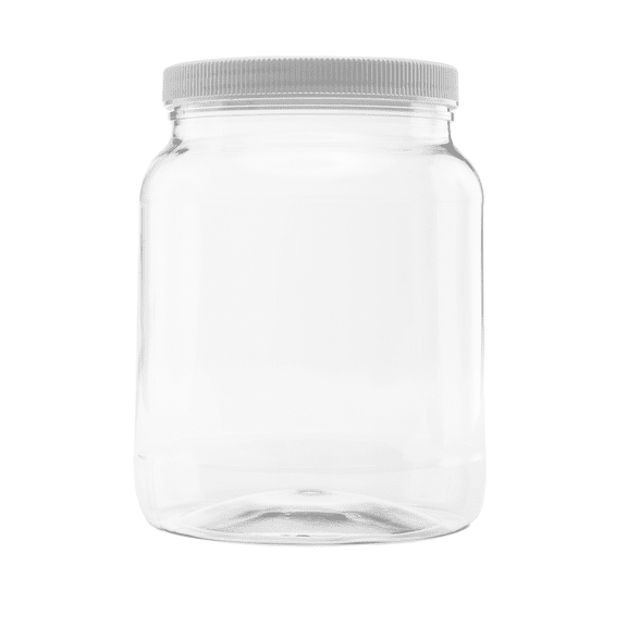 CLEARVIEW CONTAINERS: 1 Pack - 64 oz Plastic Storage Jar BPA-Free with White Leak-Proof Lid – Airtight Food Container, Durable, Reusable (64 Ounce, 1 Pack)