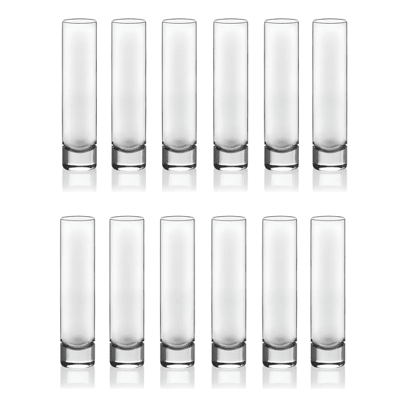 Floreros de Vidrio Cristal Libbey Carnival Juego de 12 piezas Altura 19.05 cm Malubero Transparente