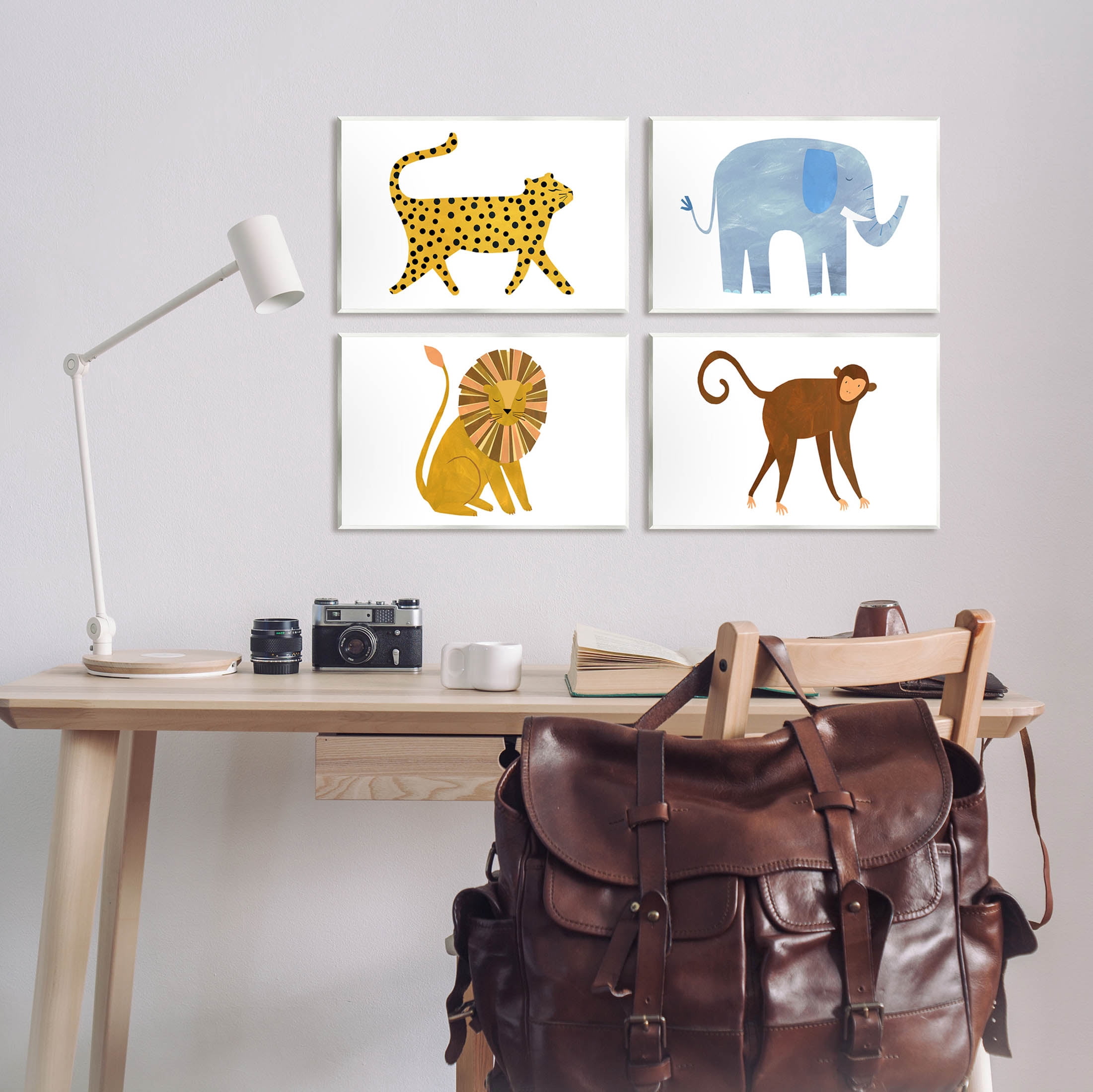 Stupell Industries Various Whimsical Wildlife Animals Graphic Art Unframed Art Print Wall Art, Set of 4, Design by Emily Kopcik