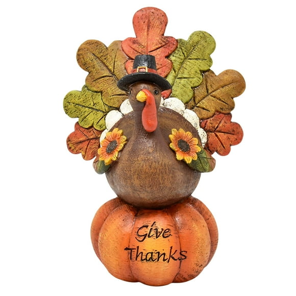 1Pc Pumpkin Turkey Table Decoration Thanksgiving Figurine Resin Centerpiece