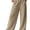 Khaki, variant on ZANKLEY Pants Women Wide Leg Palazzo Summer Flowy Pants Beach Vacation Clothes Elastic Waist Travel Trousers with Pockets