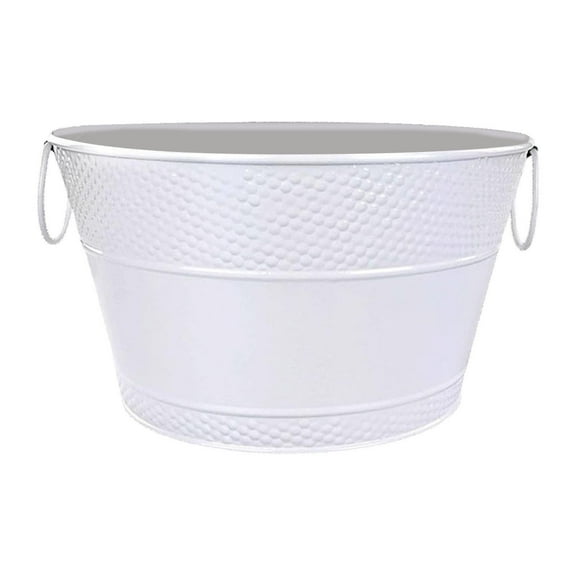 Almencla Ice Bucket Beverage Tub Rustic Container with Carry Handle Bucket for Party White