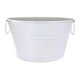 thumbnail image 1 of Cubo de hielo de hierro galvanizado, soporte para tina, recipiente redondo de metal para almacenar bebidas Blanco, 1 of 9