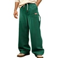 thumbnail image 5 of DHFJKG Sweatpants For Men Joggers Corduroy Wide Leg Loose Fit Elastic Waist Pants With Drawstring Trendy Trousers, 5 of 5