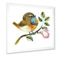 thumbnail image 2 of Designart 'Bluethroat Bird Sitting On A Branch' Traditional Framed Art Print, 2 of 4