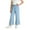Light Blue-03, variant on Avrntaa Little Girls Elastic Waist Denim Pants Baggy Wide Leg Pants Cute Flower Embroidery Casual Trousers