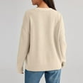 thumbnail image 6 of BODOAO Women's Solid V Neck Button Down Long Sleeve Lightweight Basic Cotton Soft Knit Cardigan Sweaters Women's Autumn Winter Solid Color Long Sleeved Warm Knit Cardigan Sweater Jacket Beige L, 6 of 9