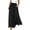Black, variant on Womens Solid Wide Leg Pants Flowy Swing Side Split Palazzo Pants Boho Style Smoked Waisted Beach Walking Trousers with Pockets Black