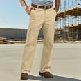 thumbnail image 5 of Men Relaxed Fit Stretch Cargo Pants Casual Cotton Lightweight Elastic Waist Work Pants with Pockets for Outdoor Khaki, 5 of 5