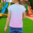 thumbnail image 6 of Miluxas Girls Summer Casual Tops Short Sleeve Tie-dyed T Shirts Cute Comfy Tees Light Blue 5 Years, 6 of 7