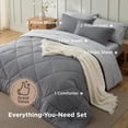 thumbnail image 3 of Juego de edredón Bedsure, tamaño queen, reversible, gris, 7 piezas, 3 of 8