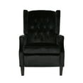 thumbnail image 5 of Noble House Zakyiah Standard Velvet Wingback Recliner, Black, 5 of 12