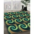 thumbnail image 3 of Ahgly Company Machine Washable Indoor Square Transitional Green Area Rugs, 5' Square, 3 of 7