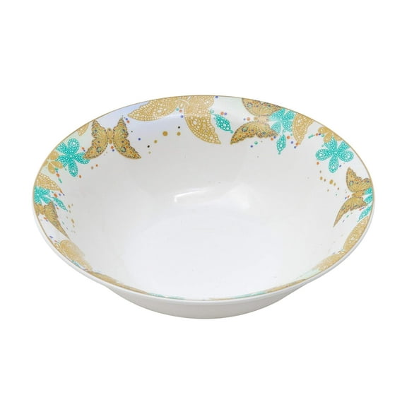 Bone China Butterfly Salad Bowl, 1350ml 23 Cm | Multi Color, Lightweight