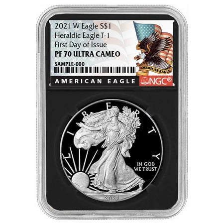 2021-W $1 1-oz T-1 Proof American Silver Eagle NGC PF70UC FDI Black Label Retro Core