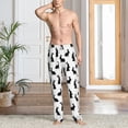 thumbnail image 5 of Vsdgher Black Rabbit Print Mens Pajama Pants Sleep & Lounge Pants, PJ Bottoms With elastic waistb and Pockets, 5 of 5
