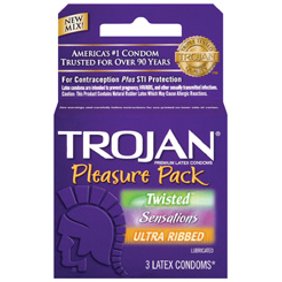 TROJAN Pleasure Variety Pack Lubricated Condoms, 3 Count