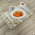 thumbnail image 2 of Ambesonne Yellow Place Mats Set of 4, Leaves of Modern Farmhouse, Standard Size, Pale Coffee Purpleblue, 2 of 5