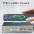 thumbnail image 3 of Reloj despertador eléctrico de 5 W, termómetro digital antideslizante, reloj despertador inalámbrico multifuncional para dormitorio, reuniones y viajes., 3 of 7