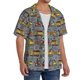 thumbnail image 2 of Balery Modern Excavator Camisa Casual de Manga Corta con Botones para Hombre, Texturizada, Estilo Cubano, para Playa, Verano-4X-Large, 2 of 5