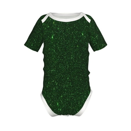 

Coaee Emerald Green Sparkling for Soft Baby Short-Sleeve Bodysuit Baby Climbing Clothes Baby Girls Boys Bodysuit Romper-3 Months
