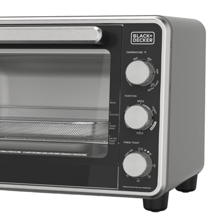 BLACK+DECKER BLACK + DECKER CRISP ‘N BAKE PRO 6-SLICE AIR FRYER TOASTER OVEN WITH BASKET, PAN, RACK & TRAY, STAINLESS STEEL
