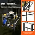 SKYSHALO Outdoor BBQ Cart with PVC Table Mat, 2Tier Portable Modular