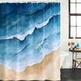 thumbnail image 3 of Blue Beach Coastal Waterproof Fabric Shower Curtain,Summer Nautical Seaside Ocean Waterproof Fabric Shower Curtain for Bathroom Curtains Bathtubs Hotel Shower Curtains with 12 Hooks Extra Long 72x84, 3 of 8