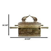 Ebros Gift Matte Gold Ark ofCovenant 24.25” Polyresin Sculpture