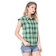 thumbnail image 1 of CAMISA DE BOTONES DE CUELLO PUNTO CORTO DE MANGAS CORTAS PARA MUJERES INSPIRAR CHIC A CUADROS 3XL VERDE, 1 of 7