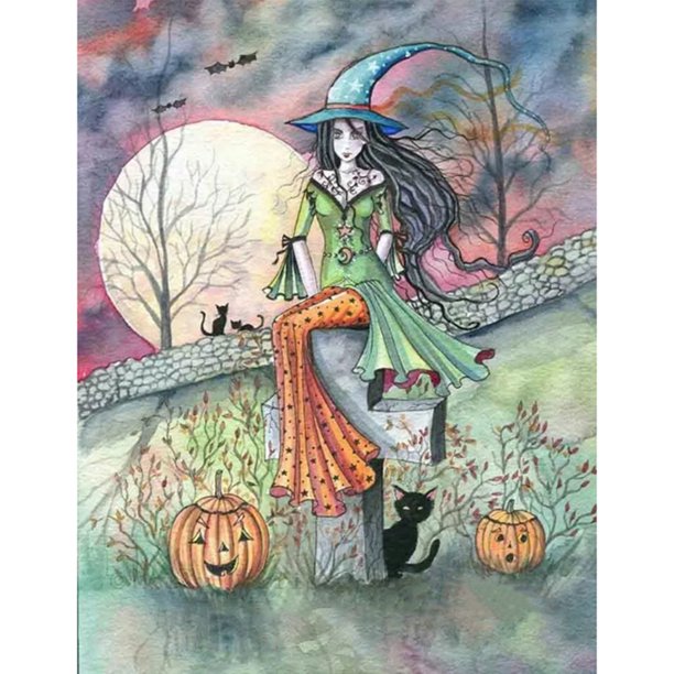 Taladro Diamante Pintura (DF4156) 5D DIY Bordado de punto de cruz completo (Halloween01) 40x50cm Hugtrwg Para estrenar