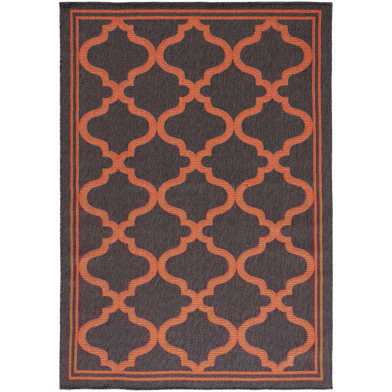 thumbnail image 3 of SAFAVIEH Machine Washable Rug Indoor/Outdoor Bermuda Collection - Bermuda Tamaya Geometric Machine Washable Indoor/Outdoor Runner Rug, Charcoal/Rust, 2' x 8', 3 of 6
