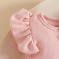 thumbnail image 6 of FASHOFT Baby Girl Easter Outfit Ruffle Sleeve Bunny Dresses and Headband 2 Piece My First Easter Outfit Pink 12-18 Months, 6 of 7