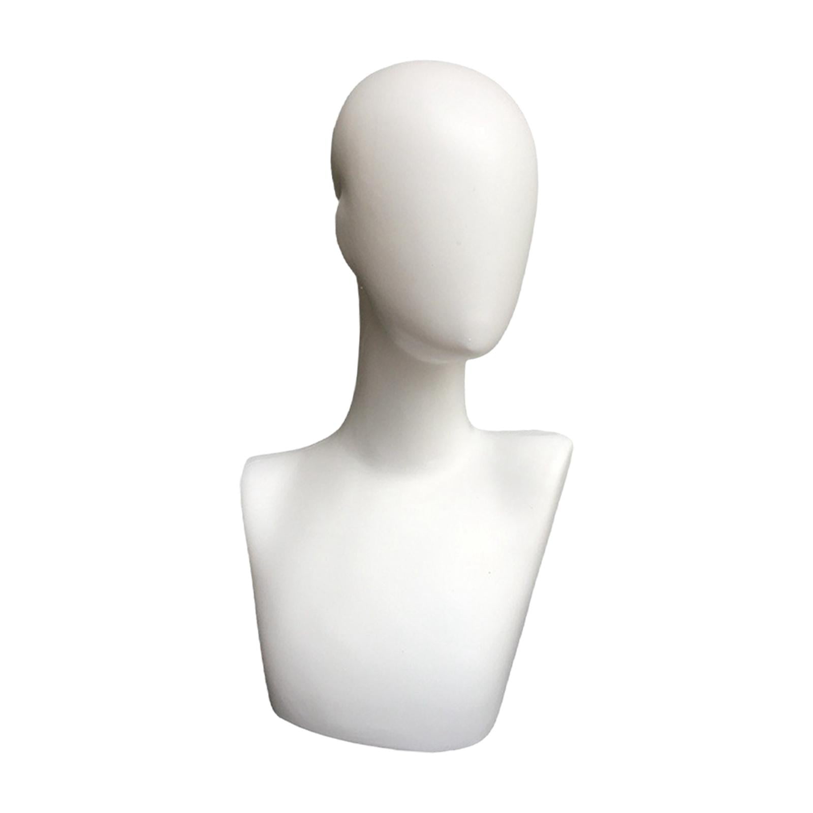 Serenable Mannequin Head Model Multipurpose Manikin Head Display Styling Wig Holder Wig Stand for Headset Headdress Jewelry Scarves Hat High Low Shoulders