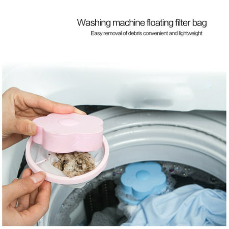 Reusable Washing Machine Floating Lint Mesh Bag Portable Washer Lint ...