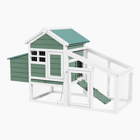 Wooden Chicken Coop with Run – Cedar Outdoor Hen House Nesting Boxes & Poultry Shelter – Durable Backyard Coop for Hens