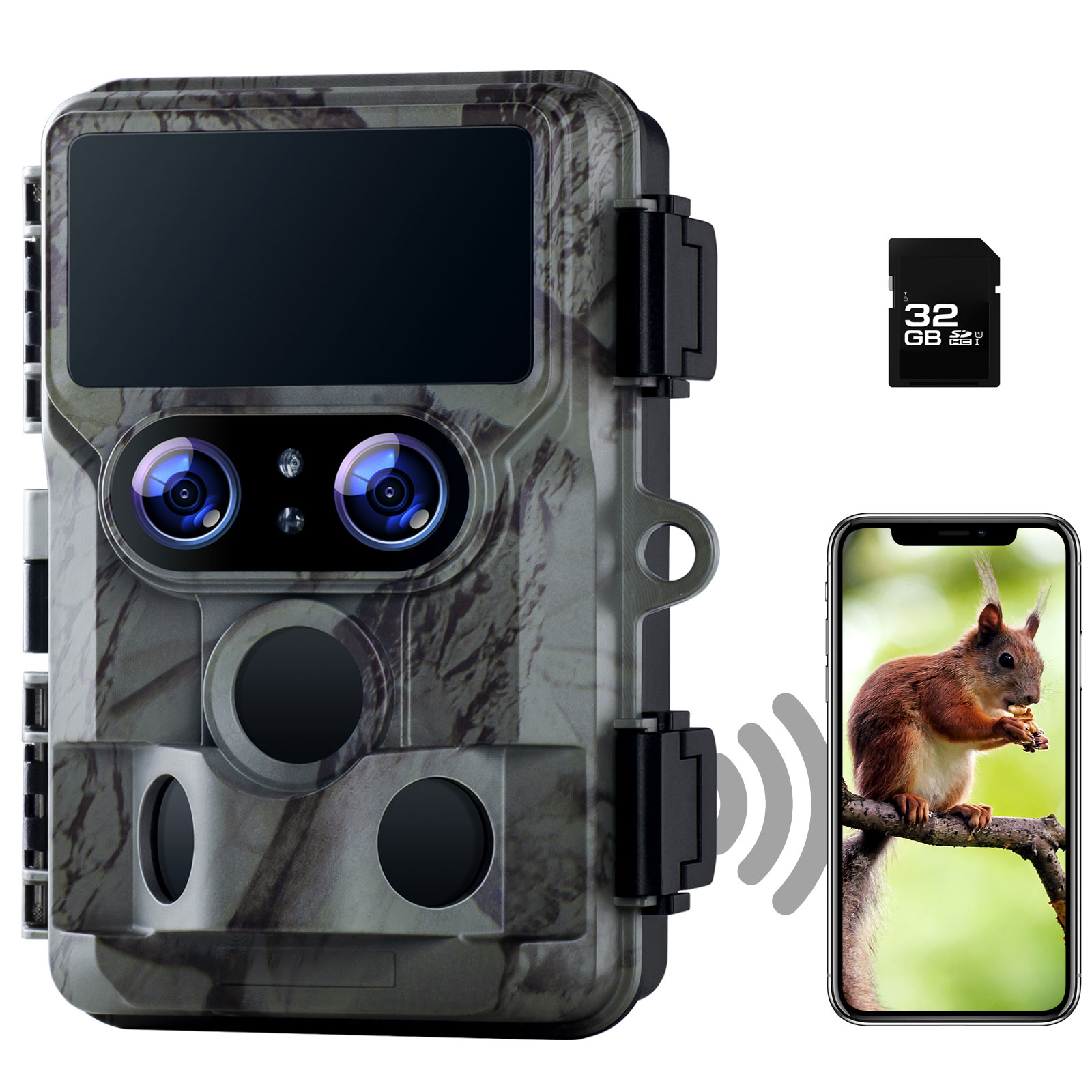 CAMPARK Trail Camera Native 4K 30FPS Starlight Night Vision Dual Lens